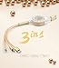 Multi Charger Cables, J2CC Multi USB Charger Retractable 3 in 1 USB Cable with 8 Pin Lightning, USB C, Micro USB Charger Connector for Android & iPhone Smartphones, iPad Tablets[3.3 Feet(1M) Gold)]