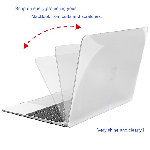 Mosiso Plastic Hard Case Cover for Macbook 12 Inch with Retina Display Model A1534 (Version 2017/2016/2015), Crystal Clear