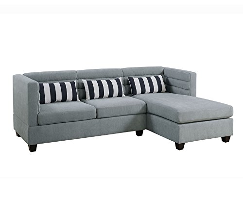 Poundex F6996 Bobkona Darell Sectional Set, Taupe