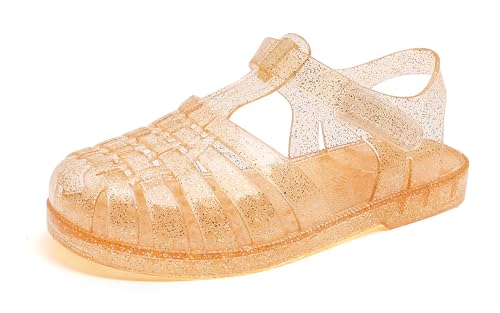 GUGUYeah Jelly Sandals for Girls,Closed Toe Princess Costume Summer Dress Shoes Fisherman Gladiator Water Beach Flat Sandals for Toddler/Little Kid/Big Kid