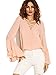 SheIn Women's Crisscross V Neck Bell Sleeve Split Back Blouse - Pink Large
