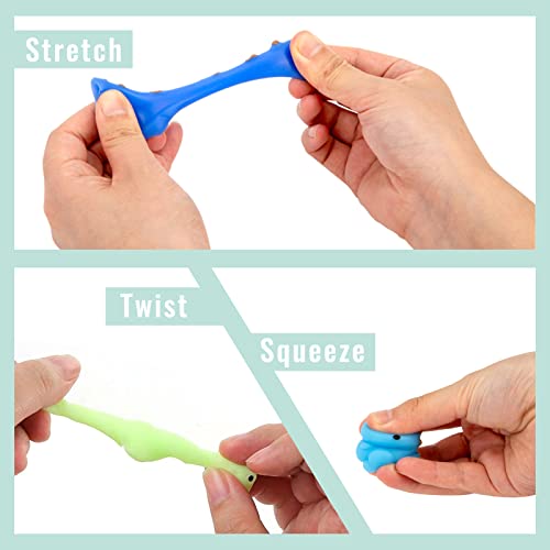 LOVESTOWN Mochi Squishy Toys, 28PCS Mini Kawaii Dinosaur Squishies Stress Relief Fidget for Kids Party Favors Goodie Bag Fillers Classroom Prizes Pinata Stuffers