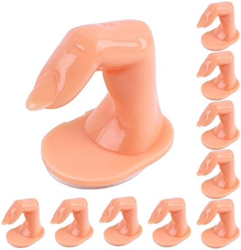 Nail Art Equipment ,ColorfulDaily Nail Art Design Practice Nnd Training 10 Pcs Practice Fake Finger Practice Model For Hand Manicure Nail Art Training (A)