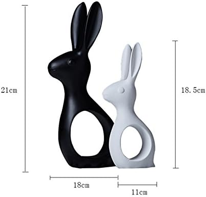 Amazon Com Huaomaments Rabbit Statue Ornaments Ceramics Black And