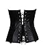 Kiwi-rata Women's Faux Leather Buckles Steampunk Underbust Corset (M, open bust Black)
