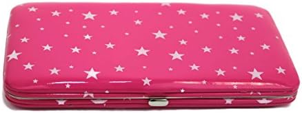 WOMEN FLAT OPERA WALLET CLUTCH BY DESIGNSK (Pink Stars)