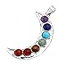 Top Plaza Vogue 7 Chakra Healing Stones Pendant for Necklace Making, 3 Style - Yoga/Angel/Sword,2.3''-2.5'' (Moon)