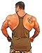 Physique Bodyware Blank Mens Y Back Stringer Tank Top. Built in America (Large, Militant Green)