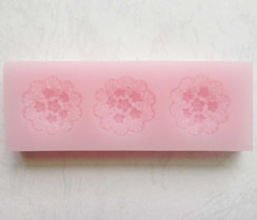 3 holes Mini BLOSSOM WILDFLOWERs SET SILICONE MOULD icing mold for sugarcraft cake decorating chocolate soap candle fondant gum paste clay, demension 78x27x10mm