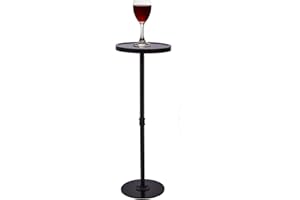 Benhurb Tall Side Table, Small Round Side Tables, Drink Stand Pedestal Side Table, Accent Martini Coffee Tables, Corner Sofa Bedside End Table for Small Space, Living Room, Bedroom, Black