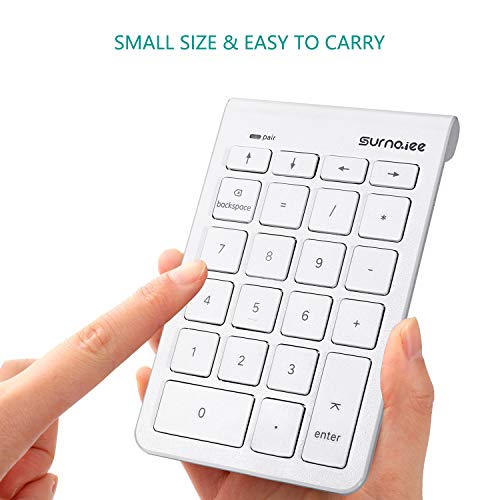image for SurnQiee Bluetooth Numeric Keypad for Mac, Ultra-Thin 22-Key with Arro