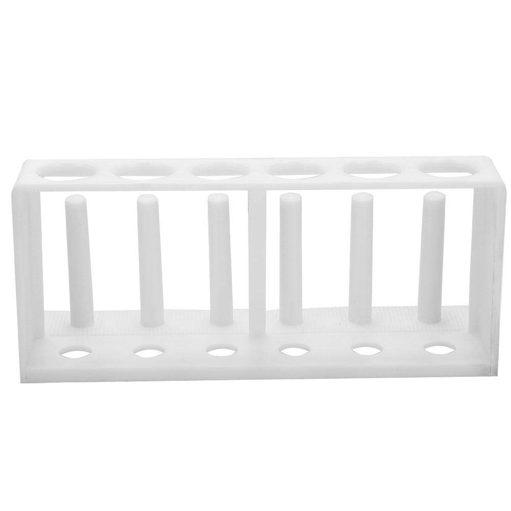 Test Tube Rack,6 Holes 6 Column Plastic Test Tube Holder Storage Stand for Drying Laboratory Test Tube,White