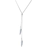 SA HEXISHIJIA 925 Sterling Silver Feather Pendant Necklace for Women, Adjustable Chain Boho Jewelry Gift