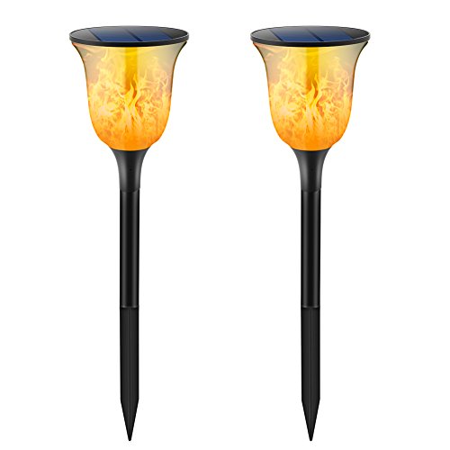 TomCare Solar Lights Solar Path Torches Lights 96 LED Waterproof Flickering Flames Torches Lights Outdoor Solar Powered Lights Dancing Flame Lighting Dusk to Dawn Auto On/Off for Garden Patio Yard(2)