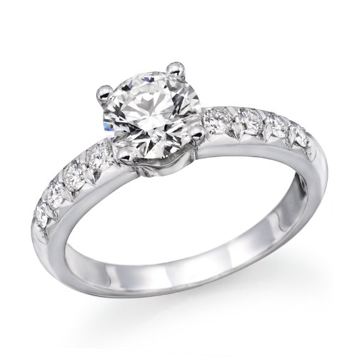 1 ctw. Round Diamond Solitaire Engagement Ring in 14k White Gold