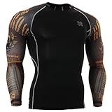Fixgear Mens Womens Sport MMA Compression Base Layer T Shirt Long Sleeve S~4XL