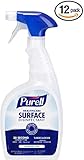 PURELL Healthcare Multi Surface Disinfectant Spray, Fragrance Free, 16 fl oz Capped Trigger Sprayer Bottles (Pack of 12) - 3140-12 - Kills Norovirus and MRSA in 30 seconds - Hospital Grade Cleaner