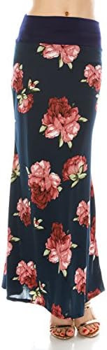 maxi skirt shorifashion long skirt 95% rayon 5% spandex - made in usa (3xl, rose blue)