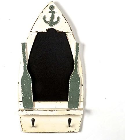 Wall Mounting Wooden Chalkboard Boat Shaped with Decorative Paddle