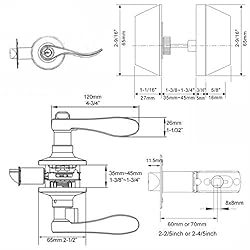 Keyed Alike Front Door Entry Lever with Double