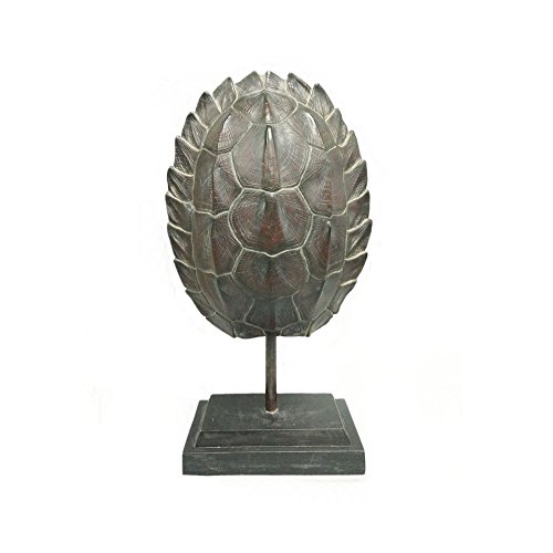 Comfy Hour 16" Polyresin Turtle Shell Turtleback Stander Home Decoration, Brown, Antique Style, Vintage, Ideal Collection