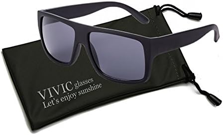 VIVIC Men's Women's Wayfarer Oversized Sunglasses Square Plastic Frame UV400 (Gray)