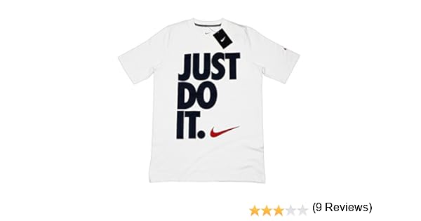 NIKE Just Do It - Camiseta de Ajuste Estrecho Unisex - Blanco, S ...