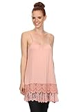 Solid Lovely Crochet Lace Layered Trim Crop Top Extender Cami Tank Top