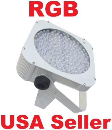 LED Slim Flat RGB Par 64 can puck style DMX DJ uplighting light white housing