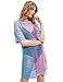 MakeMeChic Women's Short Sleeve See Through Sheer Mesh T Shirt Dress Multicolored XL