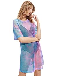 MAKEMECHIC - Vestido de playera de manga corta para mujer