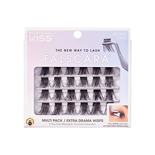 Split Lashes KISS FALSCARA False Eyelashes WISPS Multipack, Bambi, DIY, Natural ...