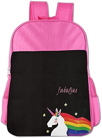 CJTRTE Fabulous Unicorn Rainbow Girls&amp;Boys Shoulder Backpack Satchel Bag Bagpack For Kids Students(2Color:Pink,Blue)