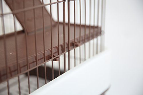 Homey Pet 3 Tiers Chinchilla Hamster Rat Ferret Cage with Sleeping Platform, Pull Out Tray, Urine Guard and Lockable Casters, Brown, L26 x W17 x H38 - Thumbnail 7