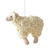 Jeeke Christmas Tree Ornament Felt Sheep Christmas Tree Decoration Christmas Ornaments (Beige, 14x12cm/5.5x4.7inch)