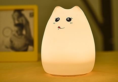 Yoeeku Veilleuse Lampe De Chevet A Led En Forme De Chat Silicone Souple Et Led Qui Change De Couleur Pour Chambre D Enfant Creer Une Atmosphere Festive A Amazon Fr Luminaires Et Eclairage
