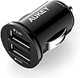 Aukey CC-S1 4.8A Dual Port USB Car Charger - Black