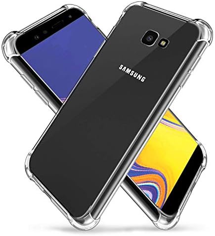 Terf For Samsung Galaxy J4 Plus Case - Crystal Clear Slim Protective Cover with Reinforced Corner Bumpers Hard Back With Flexible Soft TPU Anti-Scratch Case for Samsung Galaxy J4 Plus 2018 - Clear
