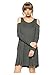 My space Clothing Women's Long Sleeve Cold-Shoulder Jersey Swing Dress(S-Plus Size)