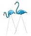 Set of 2 Union Products Original Featherstone Flamingos – Decorative, Iconic, Blue Lawn Decor Ideal for Lawn, Garden, Flower Beds and Campsites – Weather-Resistant Plastic/Galvanized Metal