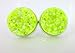 Summerfield Collection Stainless Steel Neon Yellow AB Faux Druzy Stone Stud Earrings (12mm)