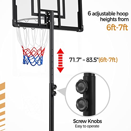 Yaheetech Portable Basketball Hoop System Basketball Goals Set Freestanding Basketball Stand 28