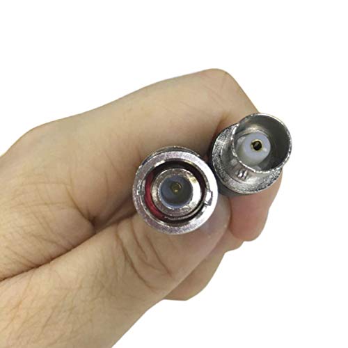 Coaxial Video Ground Loop Isolator,Black Built in TVS for Surge Protection CCTV Balun Ground Loop Isolator Coaxial BNC Male to Female for Audio Video BZX-GB001