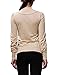 Allegra K Woman Mesh Panel Front Mock Neck Bracelet Sleeves Top L Beige