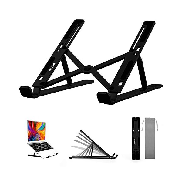 BoYata-Aluminum-Foldable-Laptop-Stand-6-Levels-of-Height-Adjustable-Portable-Laptop-Holder-Riser-for-Desk-Compatible-with-MacBook-AirPro-Dell-HP-Lenovo-Most-10-156-Laptops BoYata Aluminum Foldable Laptop Stand, 6 Levels of Height Adjustable Portable Laptop Holder Riser for Desk, Compatible…