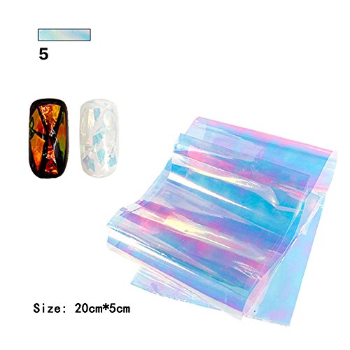 Warm Girl 12PC Explosion Models Symphony Irregular Broken Glass Nail Stickers Nail Aurora Platinum Paper Mirror Glass Paper