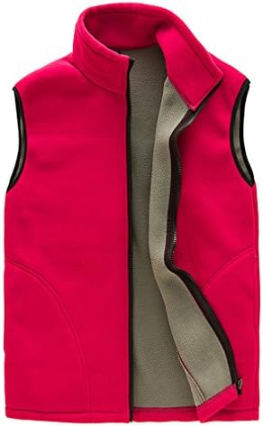 BOSOZOKU Mens Thermal Fleece Vest, Full Zip Gilet Sleeveless Casual Bodywarmer Waistcoat Outdoor Fleece Jacket