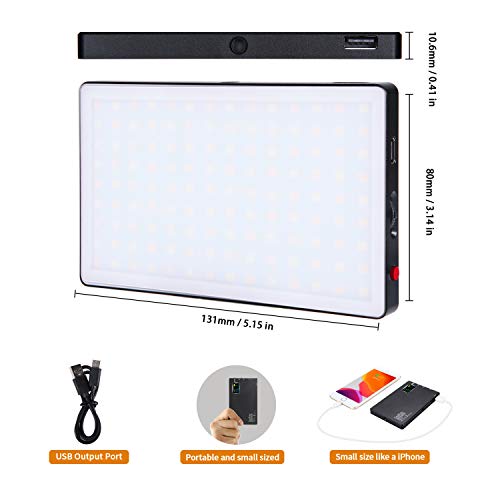 LED Video Light LituFoto N126 Photography Light Camera Light 126pcs Bi-Color Beads OLED Display Screen with Built-in Lithium Battery for Video Shooting on Cameras and Smartphones