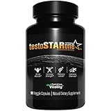 Testosterone Booster for Men - 90 Veggie Capsules - Natural Fast Acting Supplement with Tribulus - Builds Muscle, Increases Strength, Boosts Libido, Vitality and Stamina