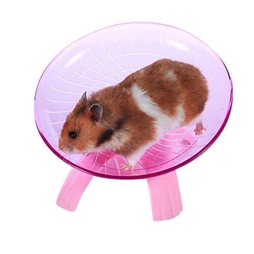 ink2055 Pet Hamster Flying Saucer Exercise Wheel Mouse Running Disc Toy Cage Accessories - Pink - Thumbnail 4